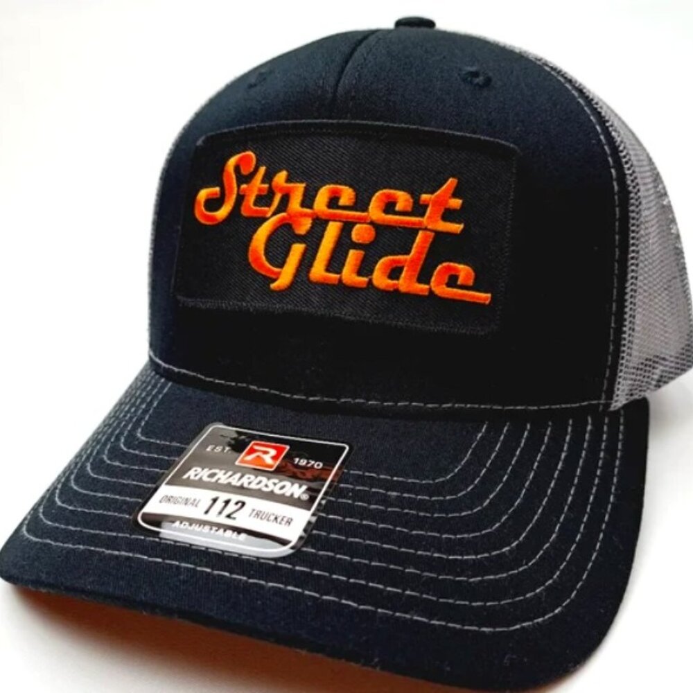 Street Glide Harley Richardson 112 Trucker Embroidered Patch Mesh Snapback